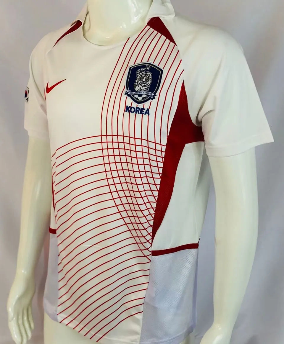 2002 South Korea Away White Retro Soccer Jersey Front