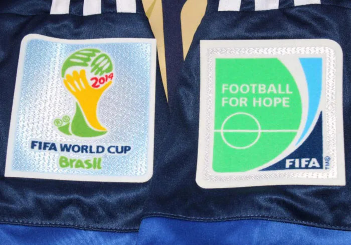 2014 Argentina Away Retro Long Sleeve Soccer Jersey Detail 2