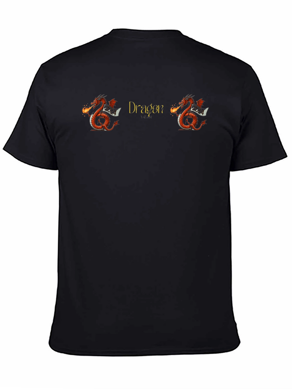 Dragon Graphic Print Black T-Shirt