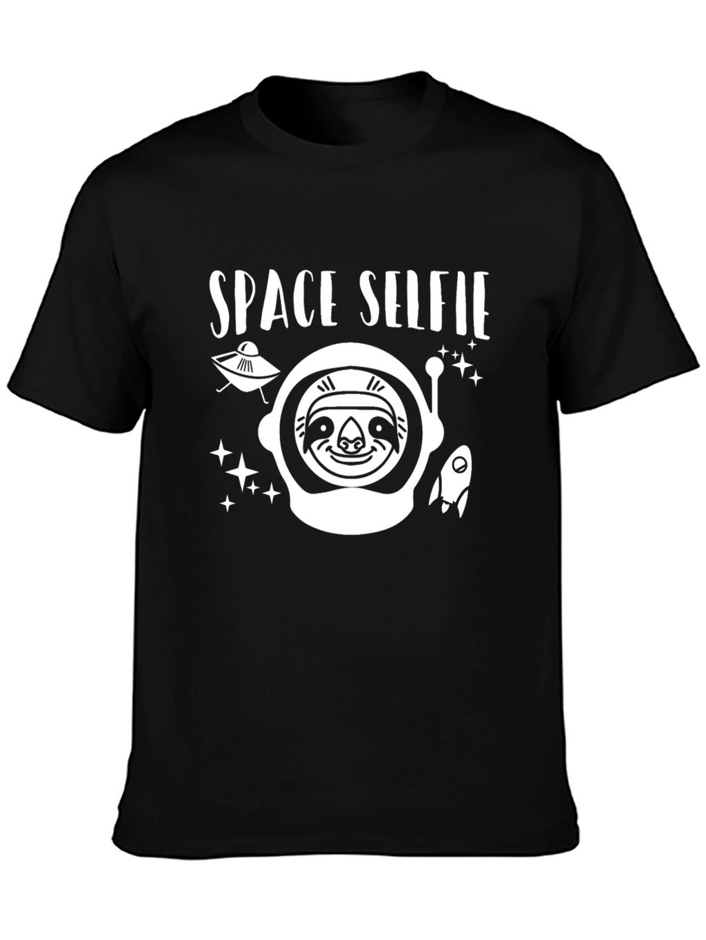 Space Selfie Sloth Graphic T-Shirt