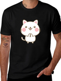 Cute Kawaii Cat Graphic Tee - Unisex Style