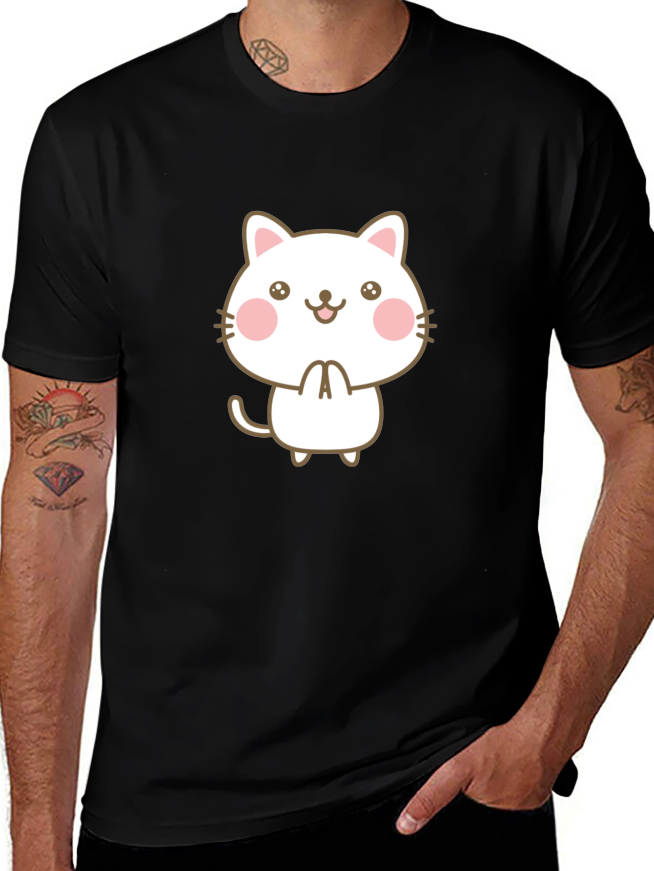Cute Kawaii Cat Graphic Tee - Unisex Style