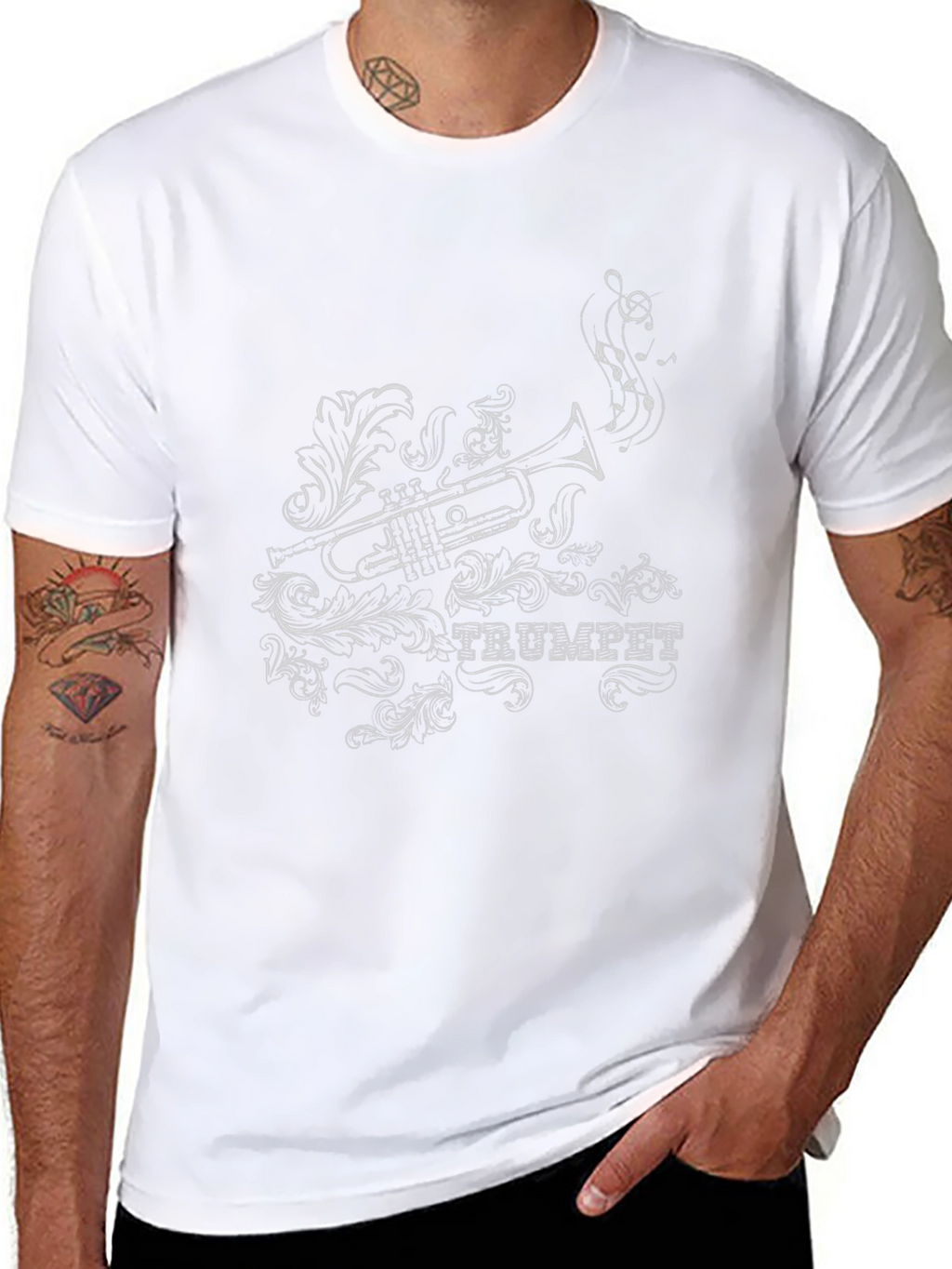 Trumpet Graphic T-Shirt - Stylish Musical Tee