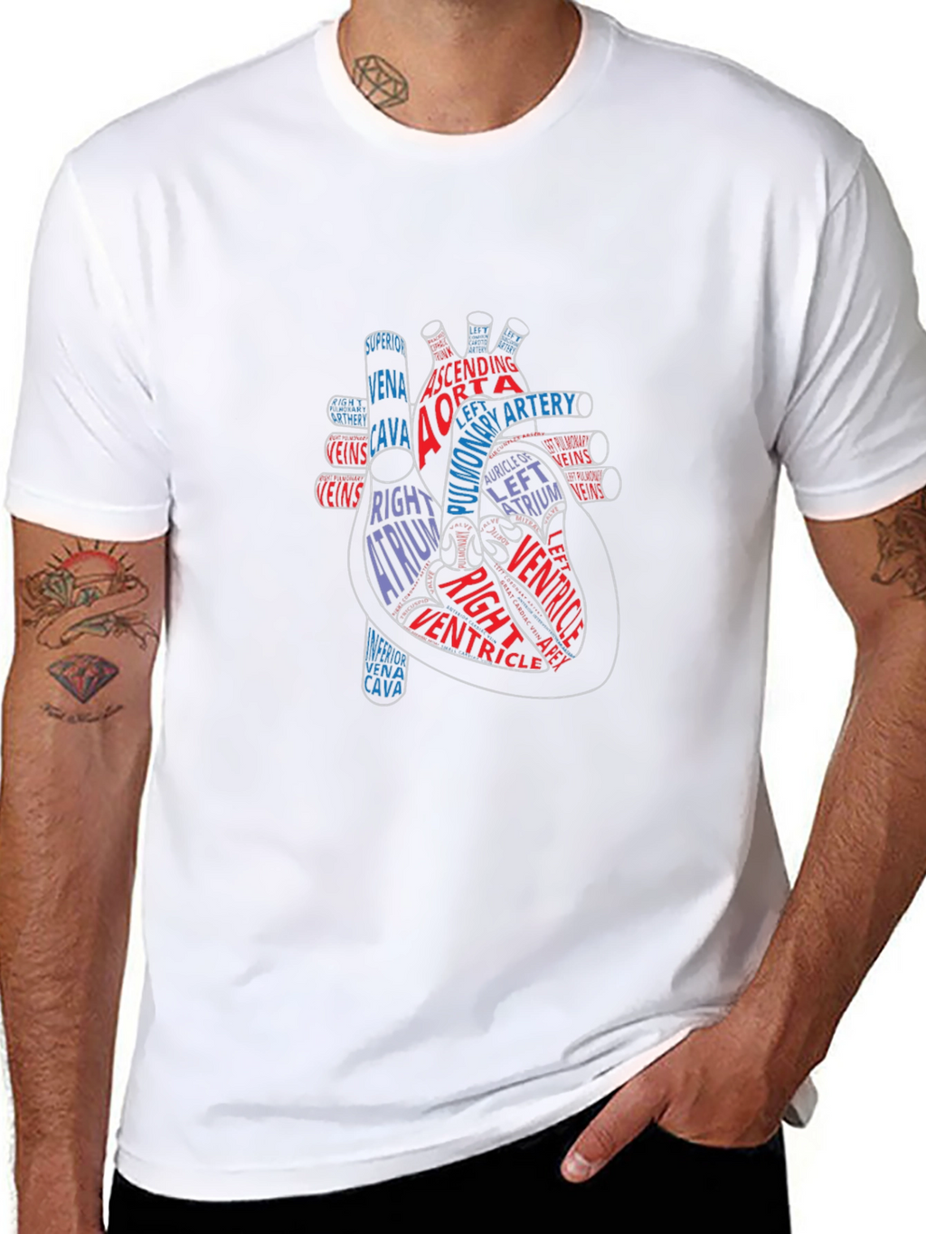 Anatomical Heart Graphic Tee - Black Cotton Shirt