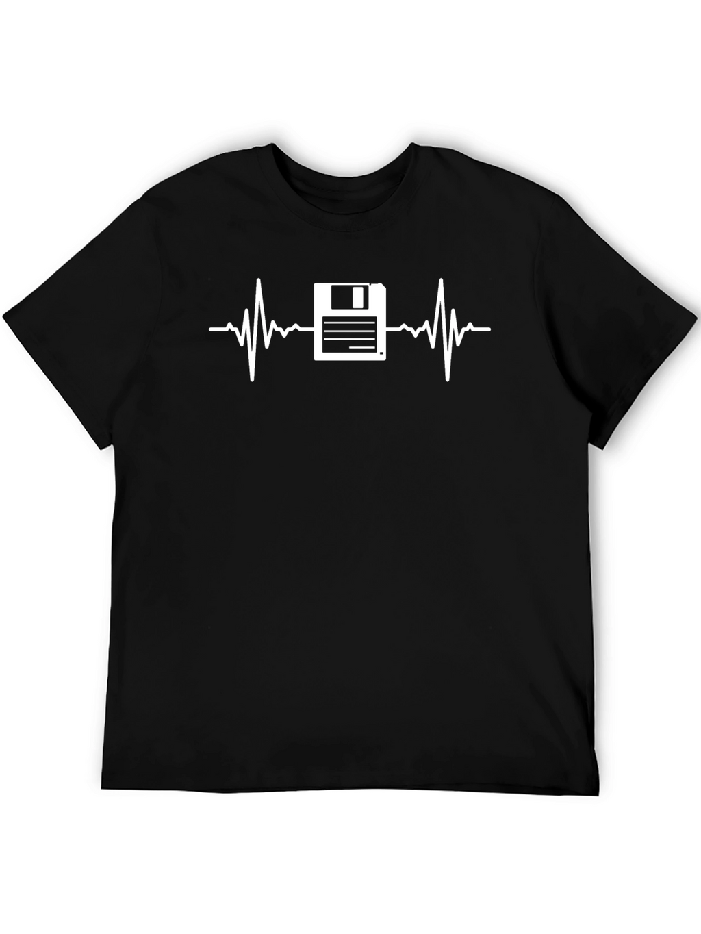 Floppy Disk Heartbeat T-Shirt - Retro Tech Tee