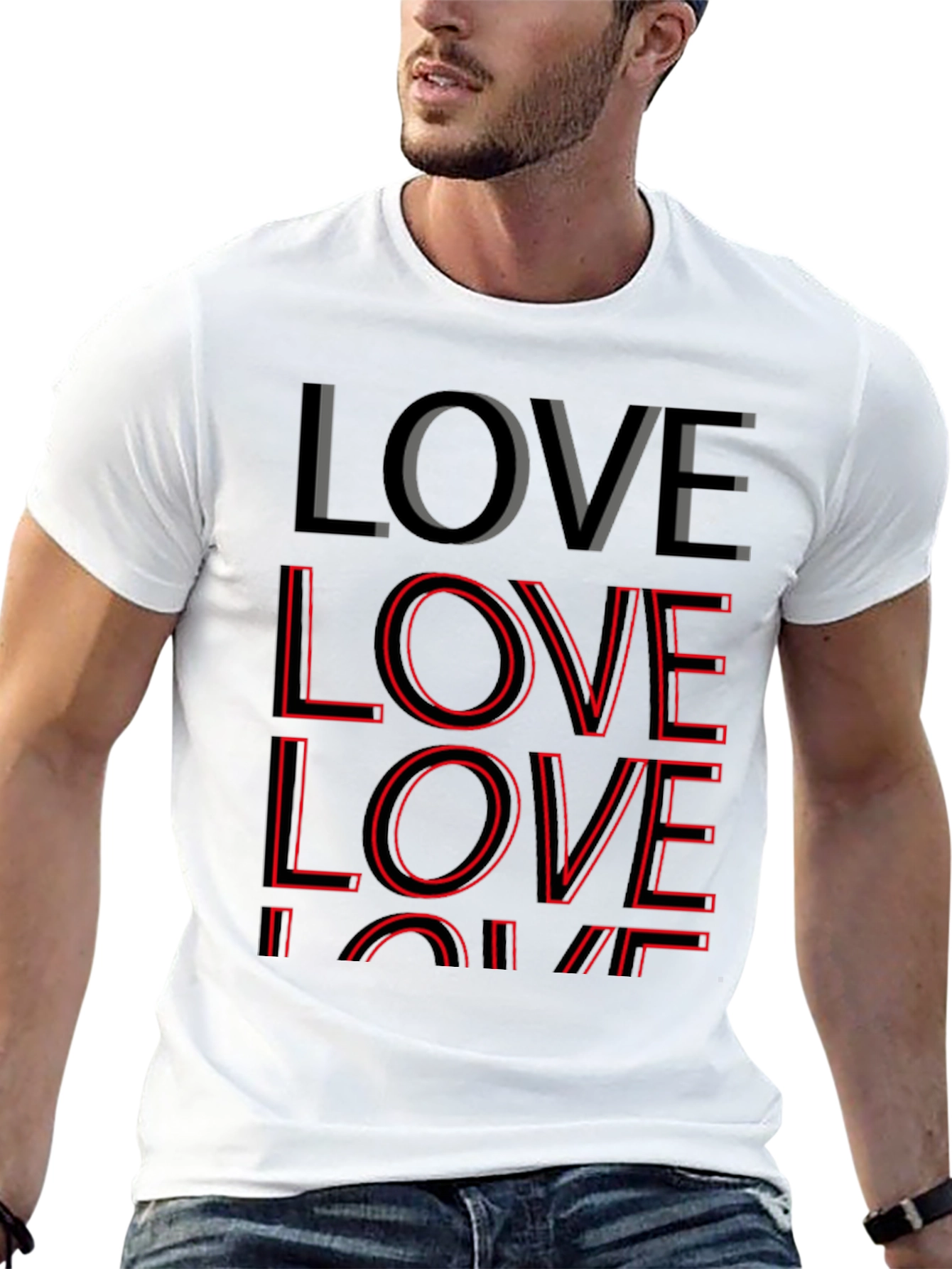 LOVE Stacked Graphic Tee - Soft Cotton Blend