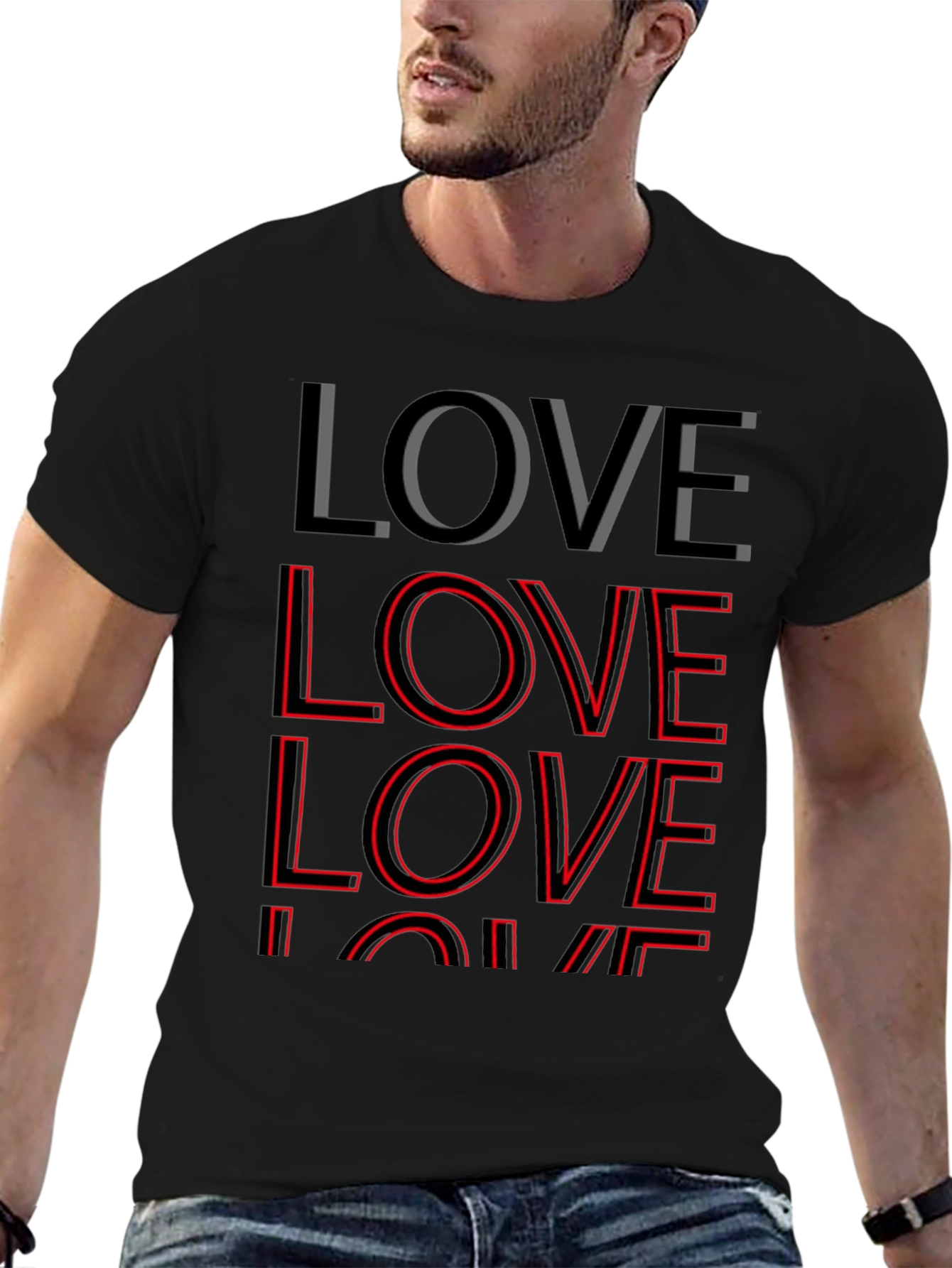 LOVE Stacked Graphic Tee - Soft Cotton Blend