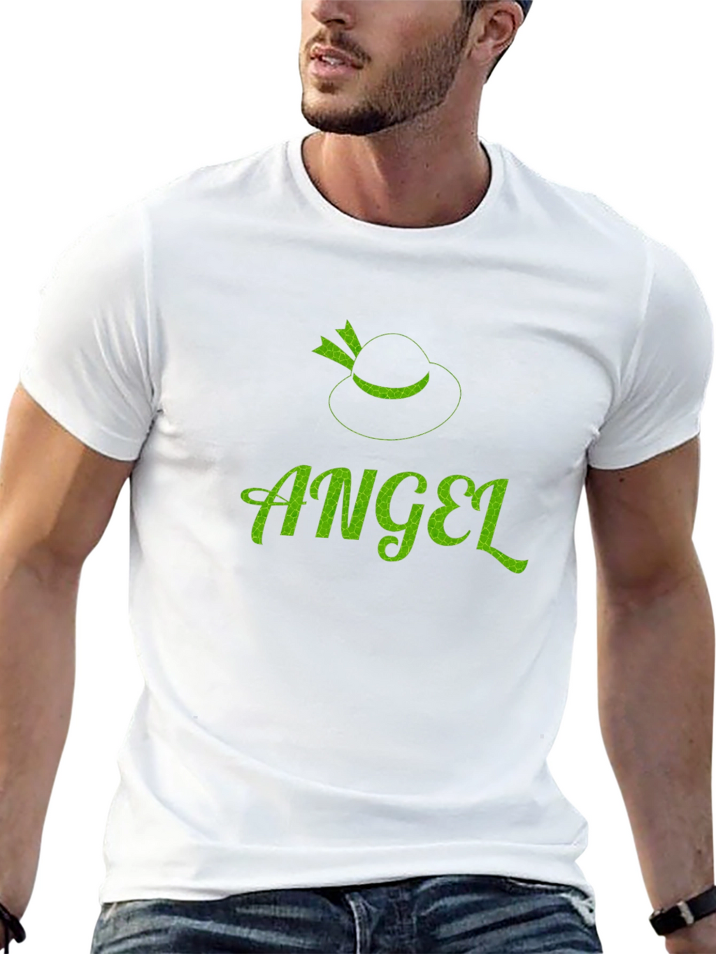 Angel Hat Black T-Shirt