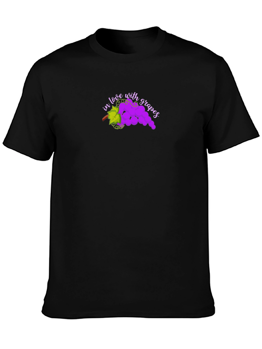 In Love with Grapes Black T-Shirt