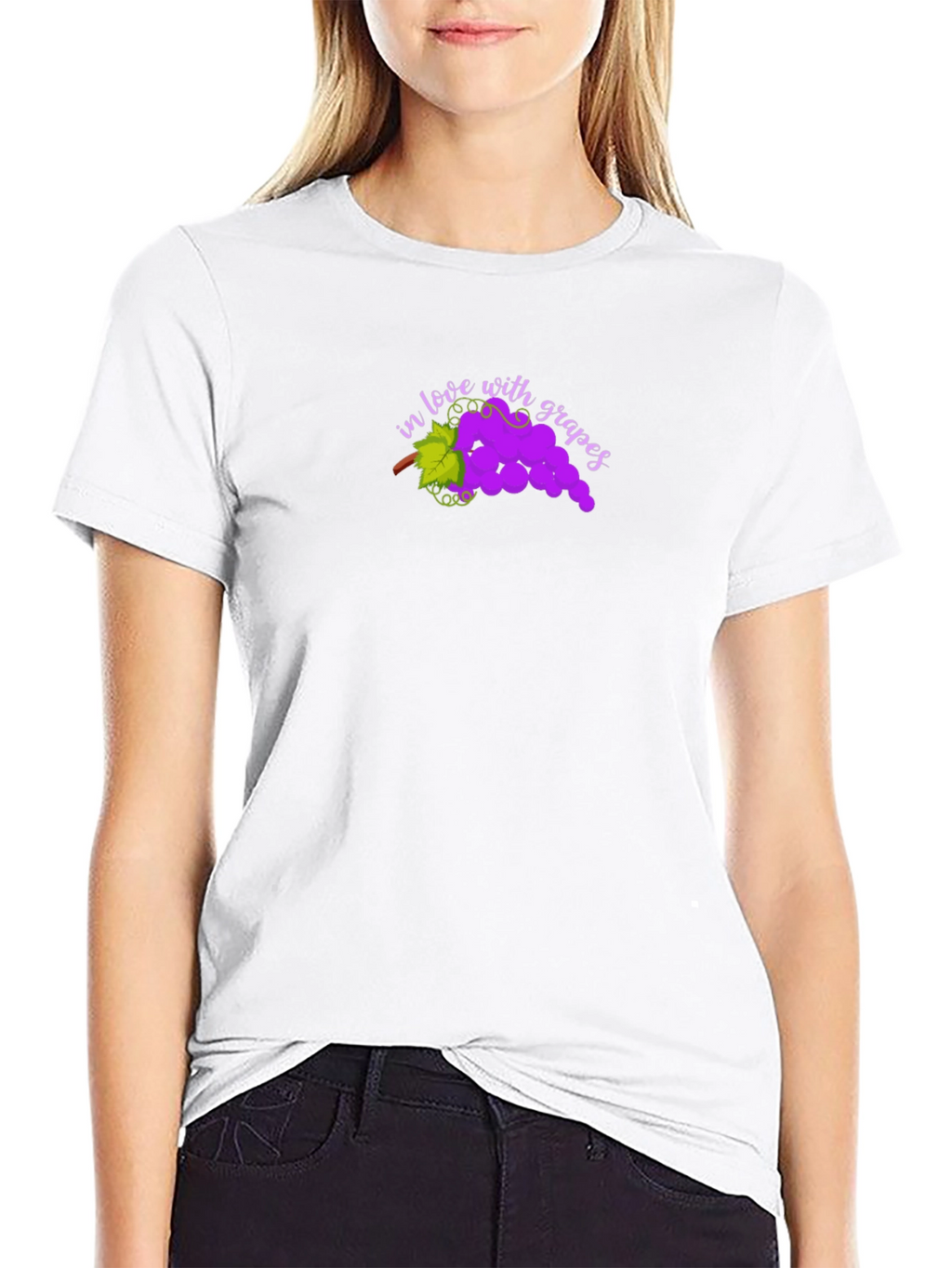 In Love with Grapes Black T-Shirt