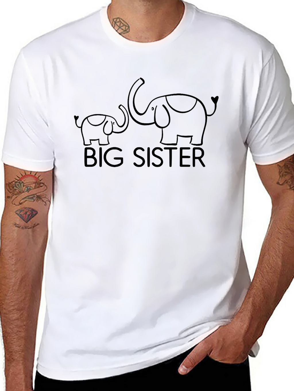 Big Sister Elephant Matching T-Shirt
