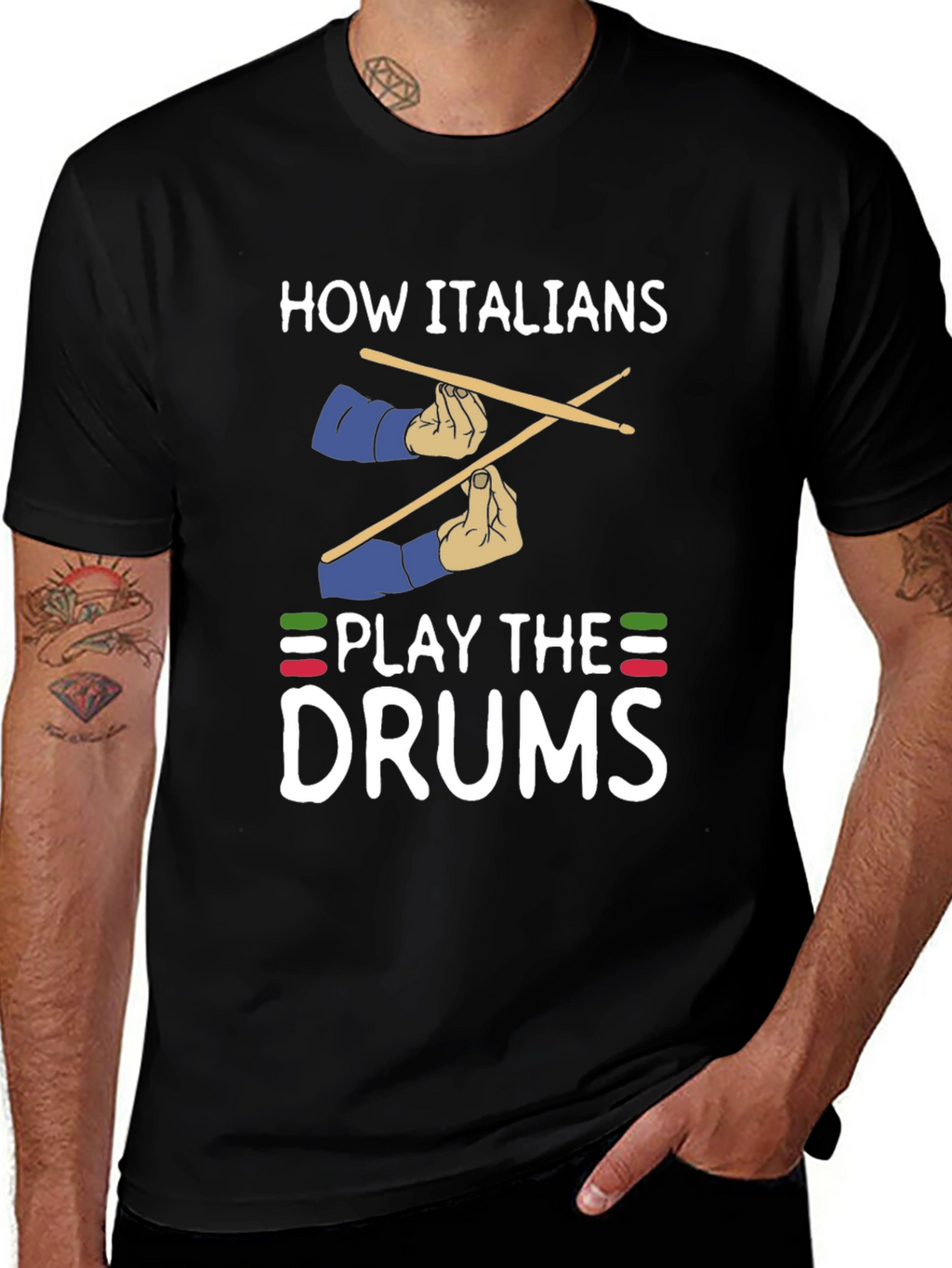 Italian Drummer T-Shirt - How Italians Play Drums Tee