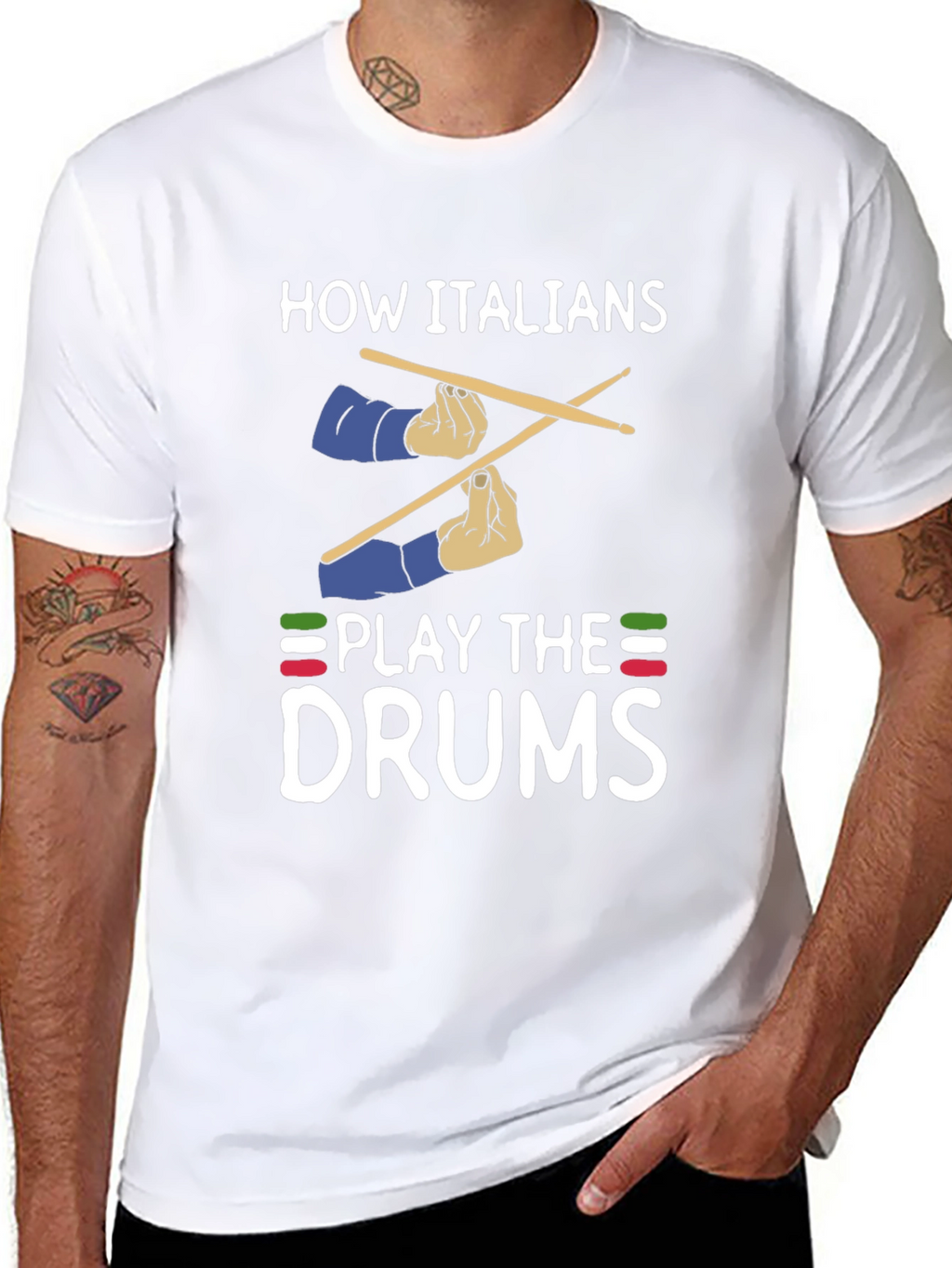 Italian Drummer T-Shirt - How Italians Play Drums Tee