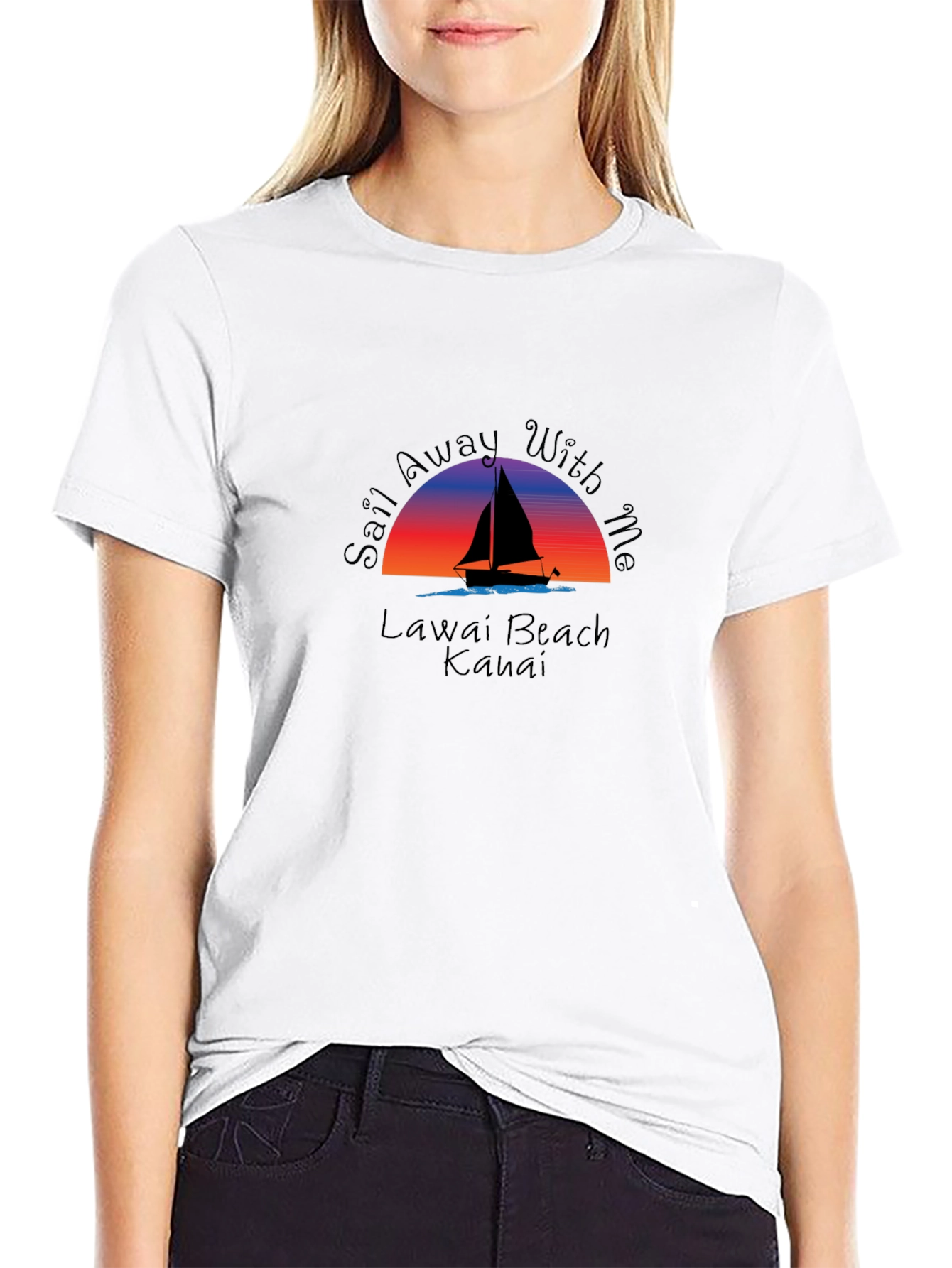 Sail Away T-Shirt - Lawai Beach Kauai Graphic Tee