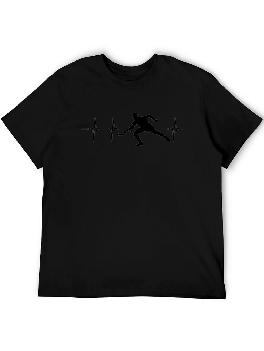 Pickleball Heartbeat T-Shirt - Player Silhouette Design