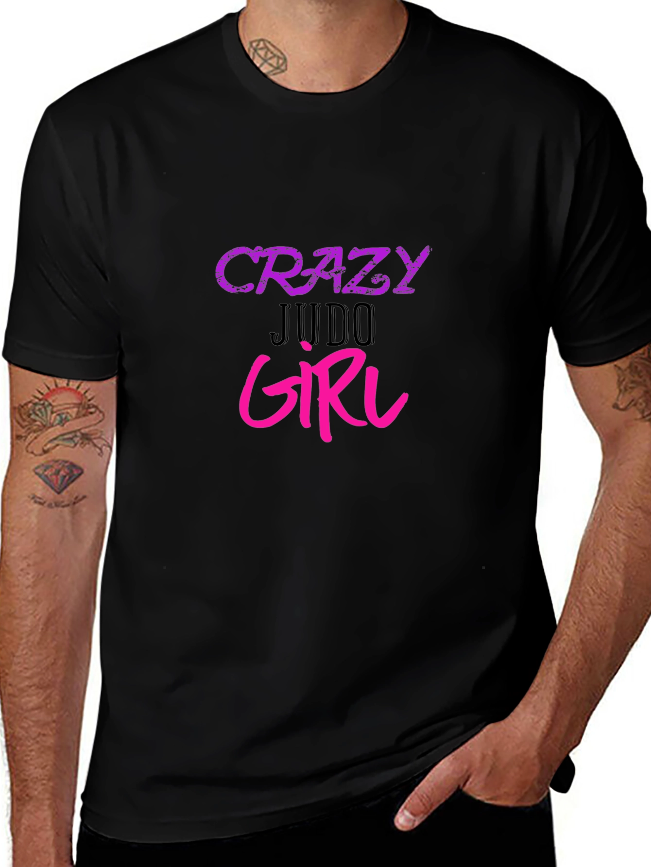 Crazy Judo Girl Graphic Tee - Black Unisex T-Shirt