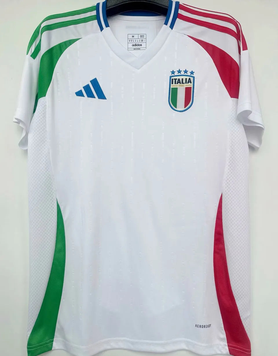 CHIESA #14 Italy 1:1 Quality Away White Fans Jersey 2024/25 ★★ Detail 1