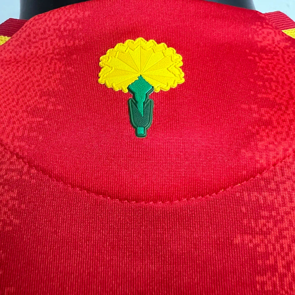 2024/25 Spain Home Red Player Version Long Sleeve Jersey Detail 4
