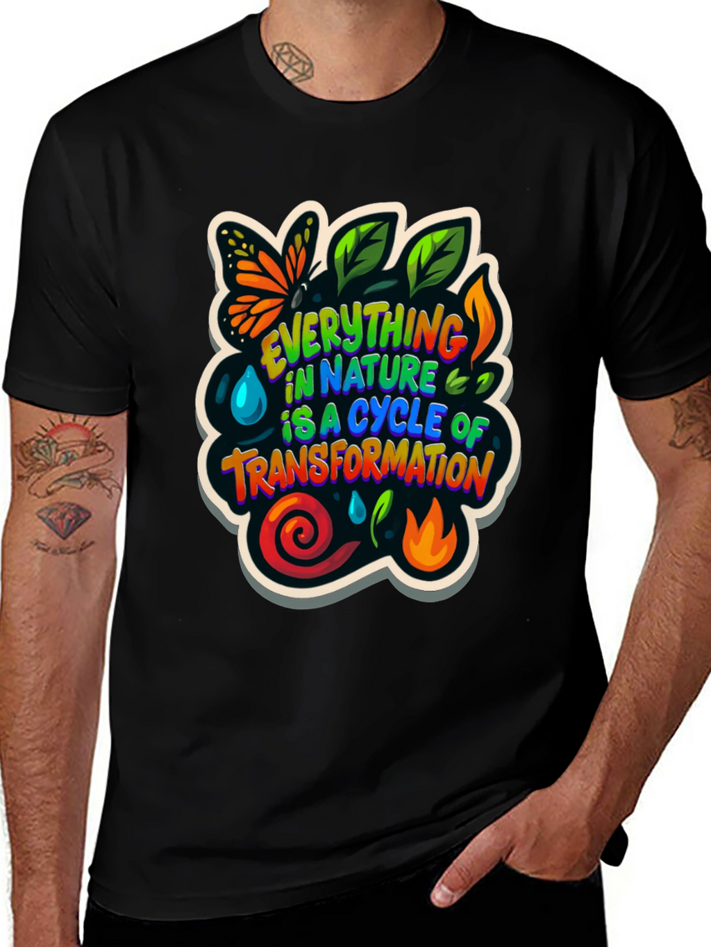 Nature Cycle Transformation Graphic T-Shirt