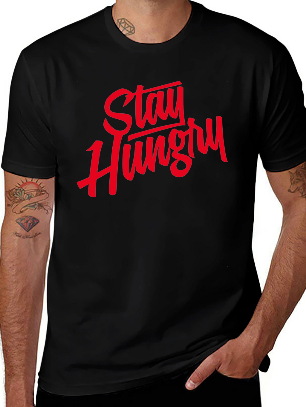 Stay Hungry Graphic Tee - Motivational T-Shirt