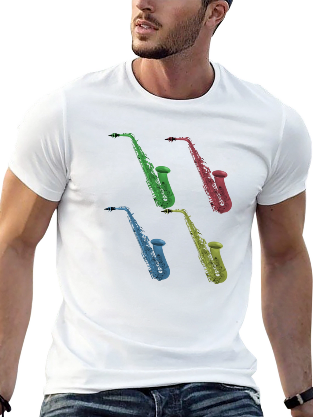 Saxophone Graphic Black T-Shirt