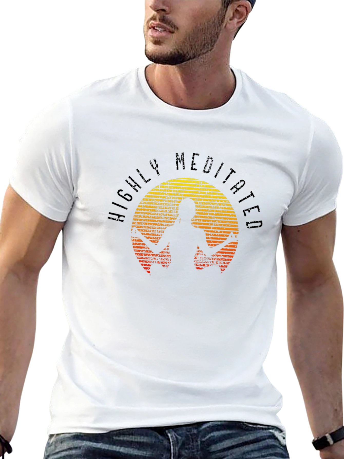 Highly Meditated Black Graphic T-Shirt