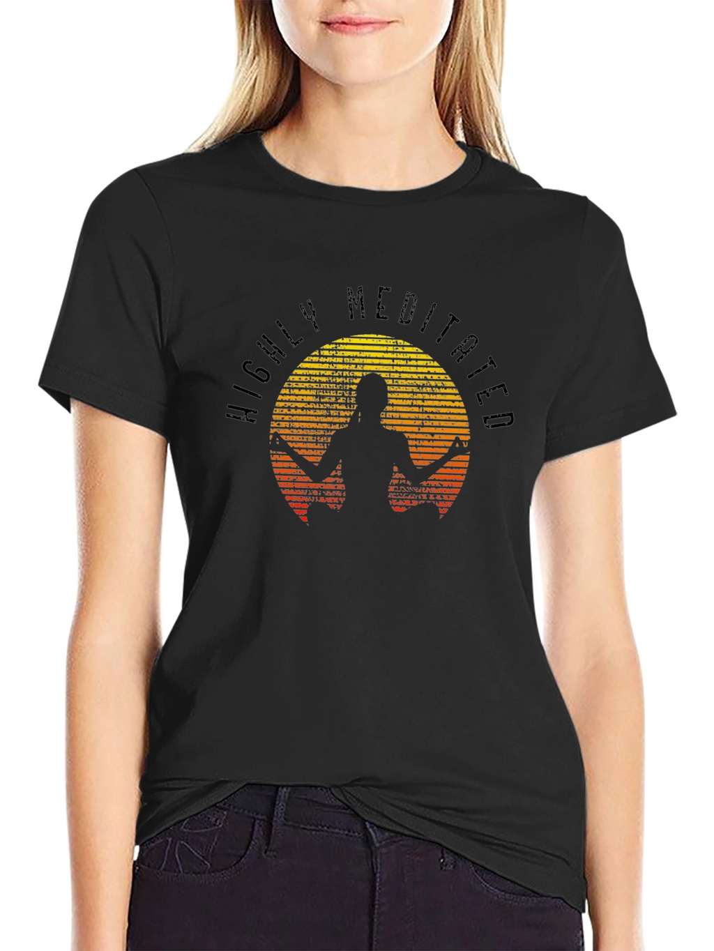 Highly Meditated Black Graphic T-Shirt