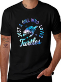 Girl Who Loves Turtles T-Shirt - Unique Design
