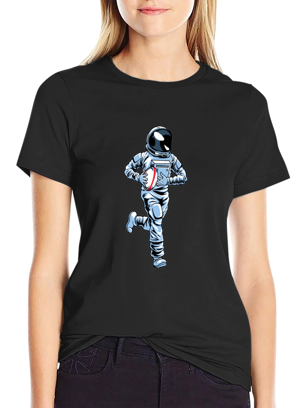 Astronaut Rugby T-Shirt - Black Cotton Tee
