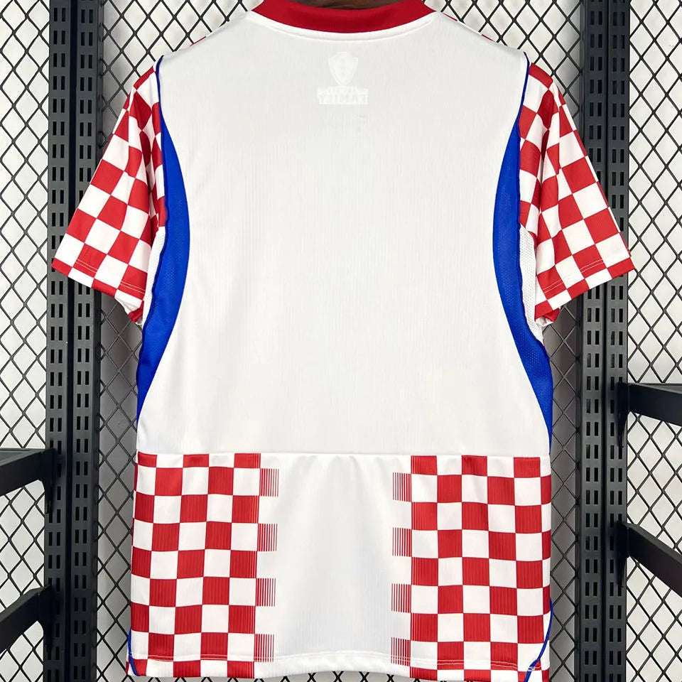 2026/27 Croatia Home Fans Soccer Jersey (Have Right Patch 有右臂章 黑底白字） Detail 4