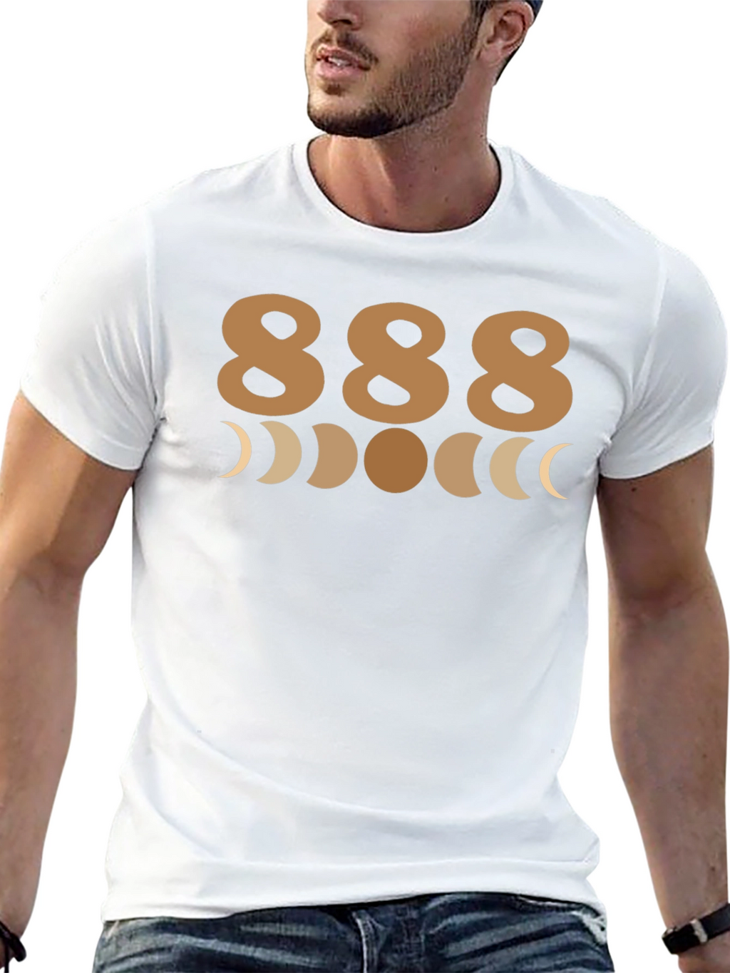888 Angel Number T-Shirt - Moon Phases