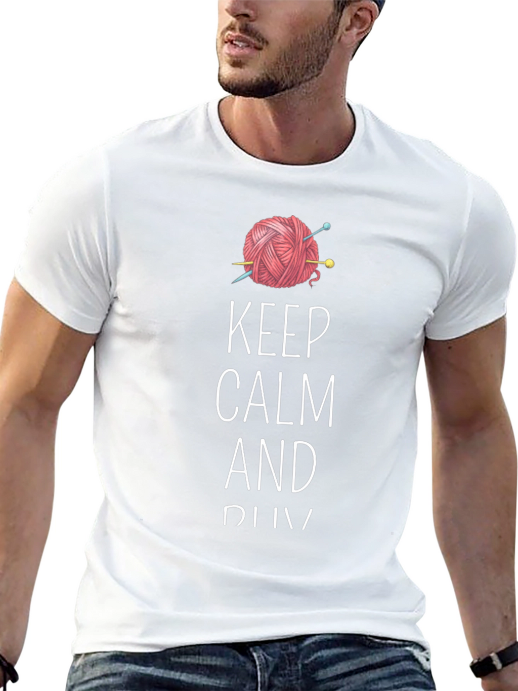 Keep Calm and Knit Tee - Yarn Lovers T-Shirt