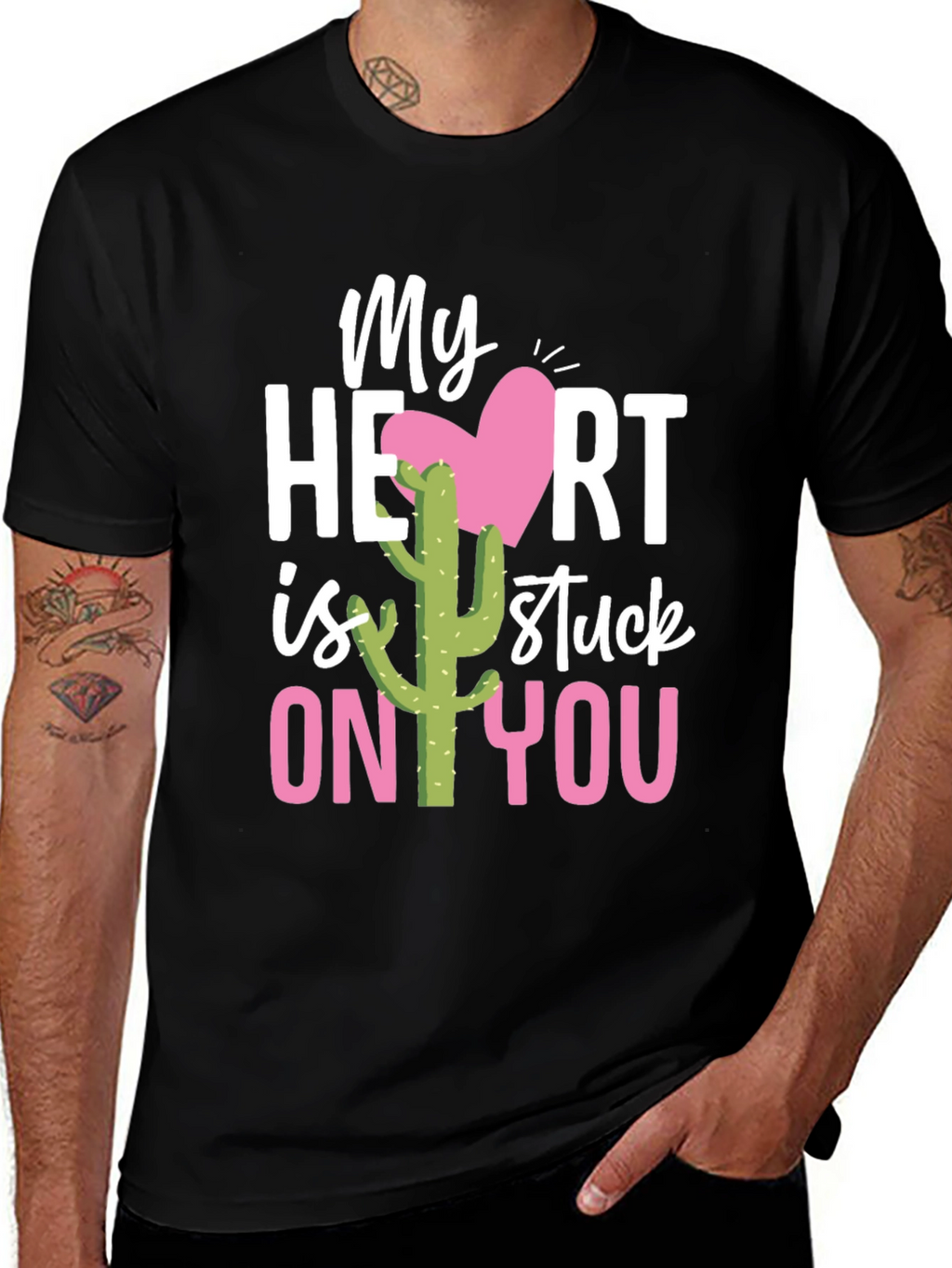 Stuck On You Valentines Day Cactus T-Shirt
