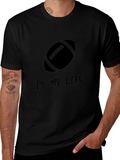 Football is My Life Black Graphic Tee