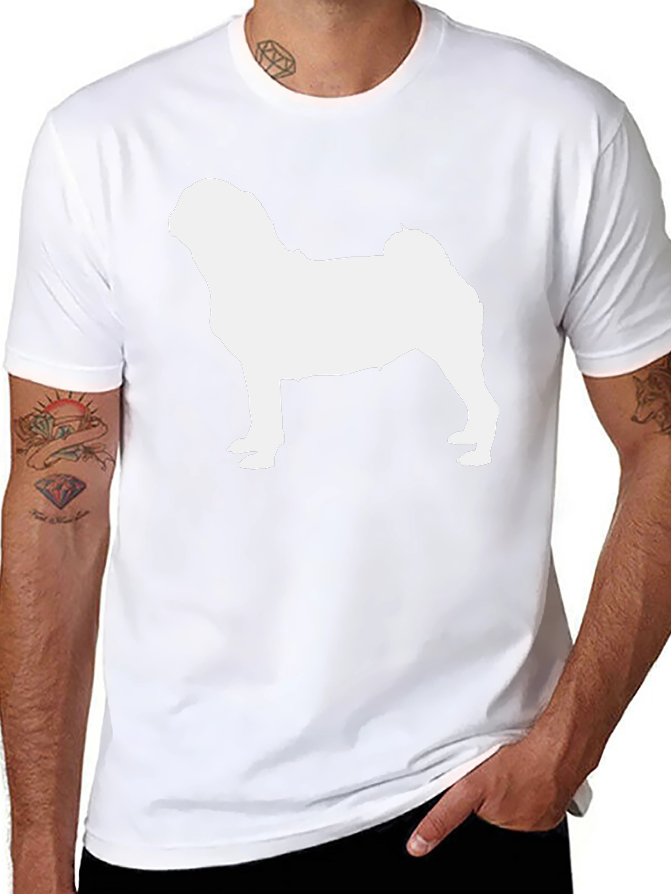 Pug Silhouette Black T-Shirt