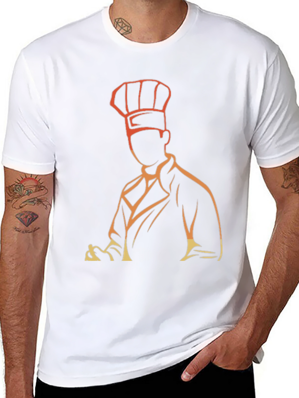 Chef Silhouette Graphic T-Shirt - Black