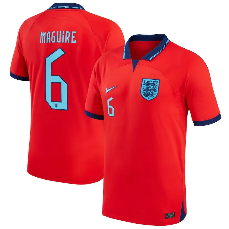 2022/23 England 1:1 Quality Away Red Fans Soccer Jersey Back