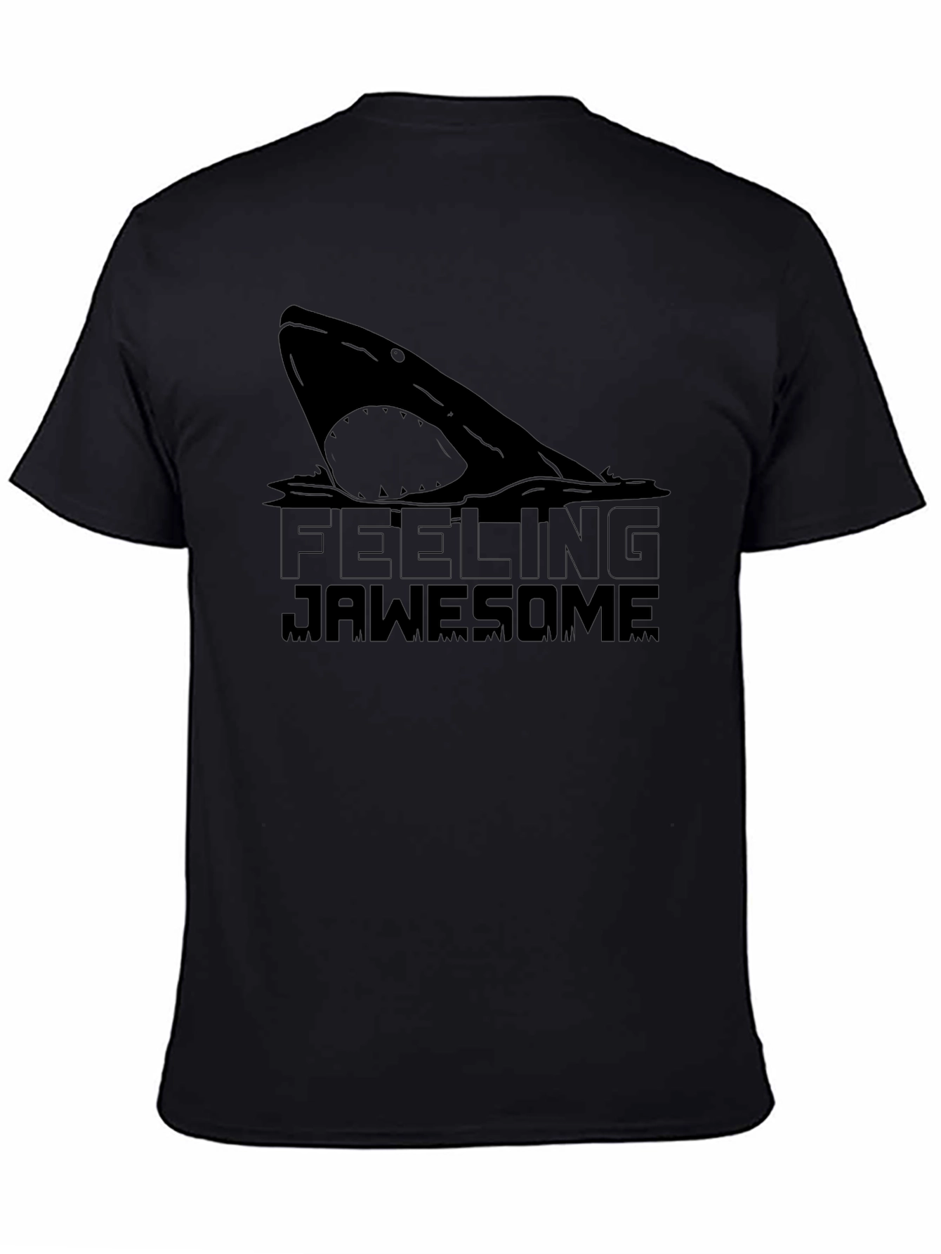 Feeling Jawsome Black T-Shirt - Shark Graphic Tee