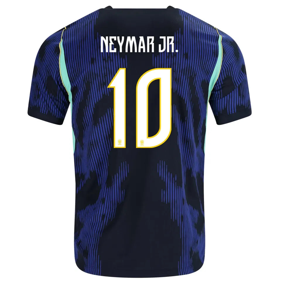 2026/27 Brazil 1:1 Quality Away Blue Fans Soccer Jersey (Have Right Patch 有右臂章 白底金字） Detail 2