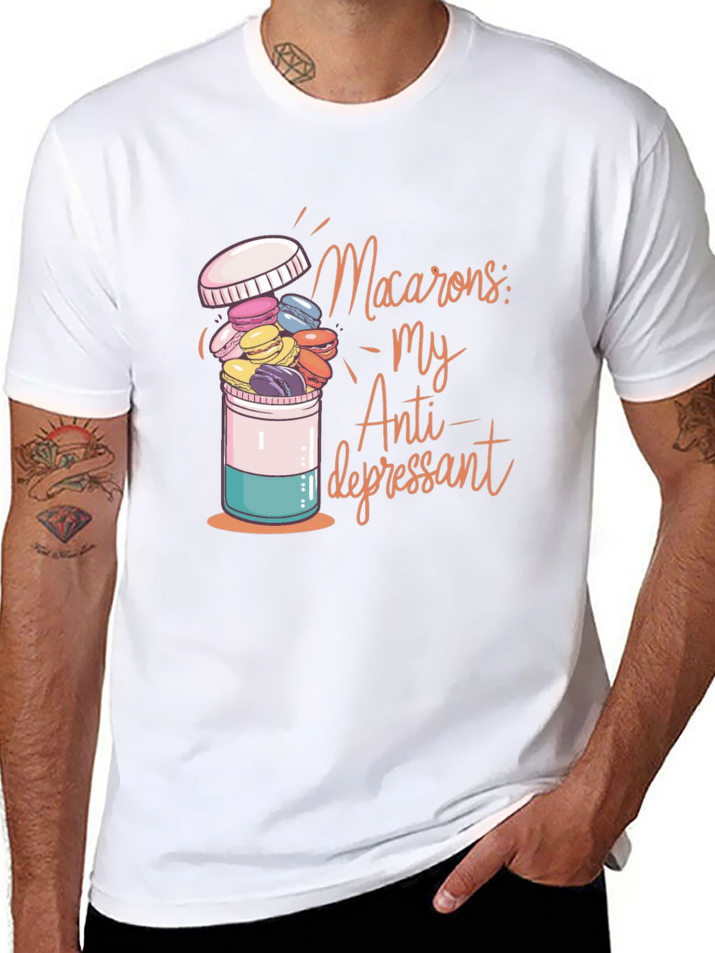 Macaron Antidepressant Graphic T-Shirt