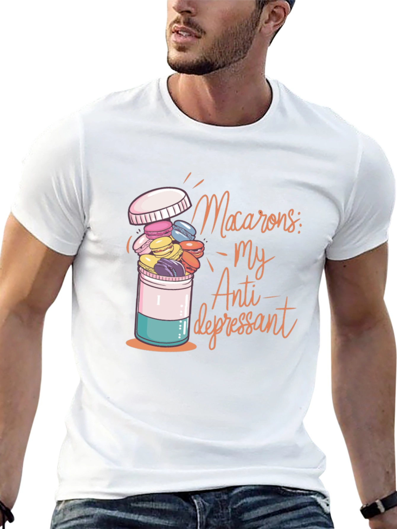 Macaron Antidepressant Graphic T-Shirt