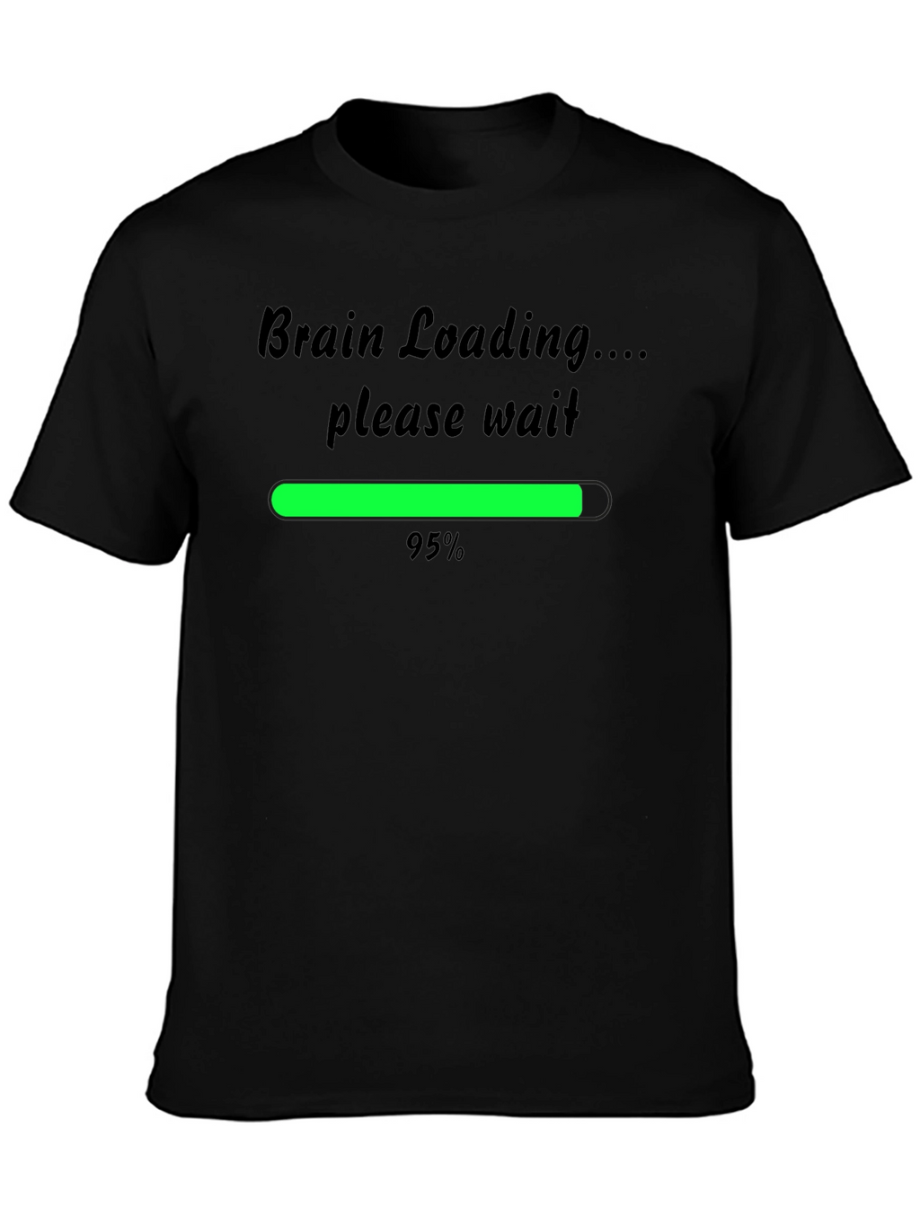Brain Loading Funny Mens T-Shirt - Black