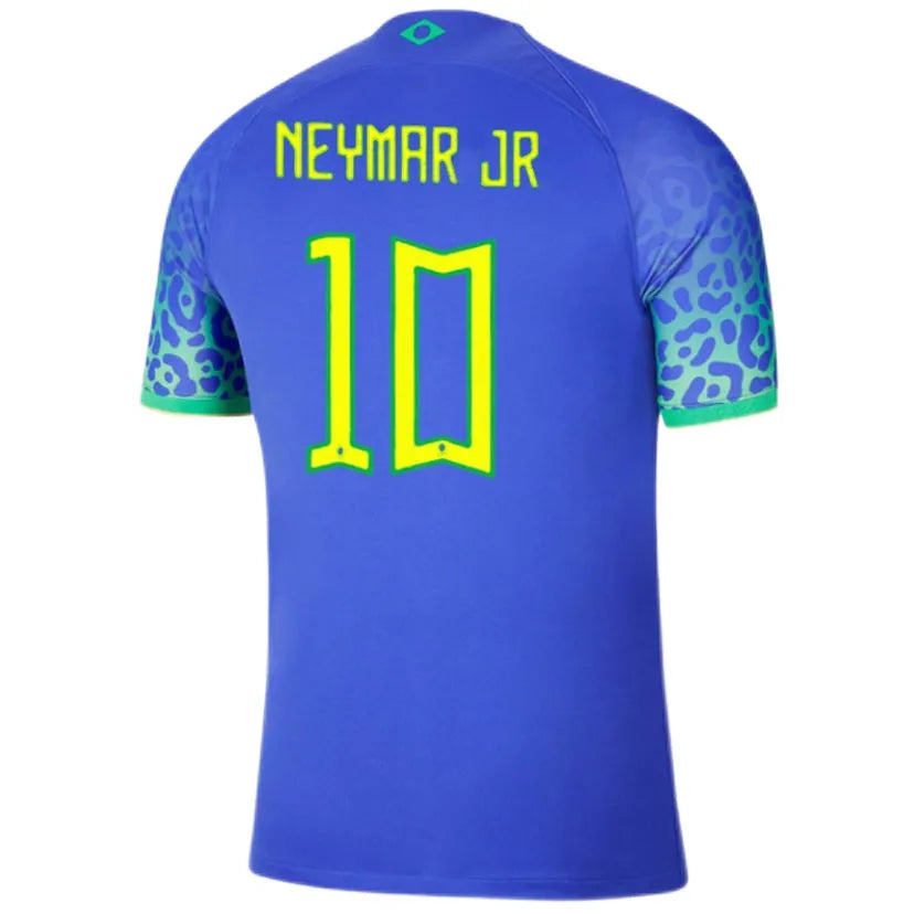 NEYMAR JR #10 Brazil Away Blue Fans Jersey 2022/23 ★★ Front