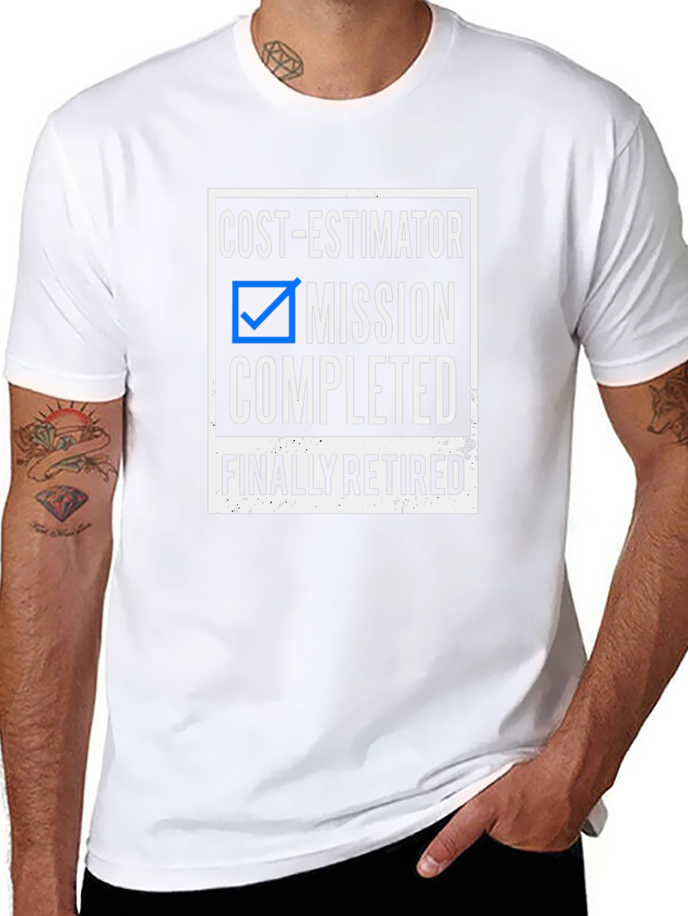 Cost-Estimator Mission Completed Retired Black T-Shirt