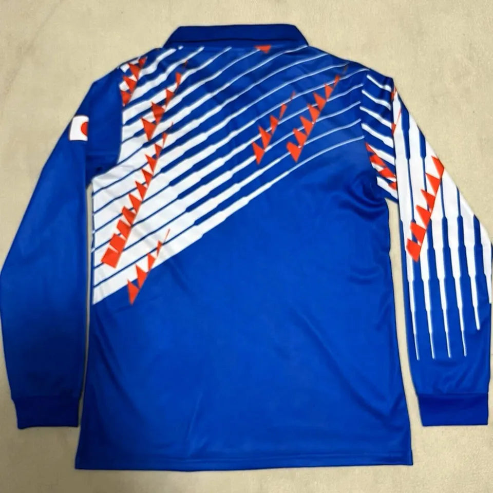 1993 Japan Home Blue Retro Long Sleeve Soccer Jersey Back