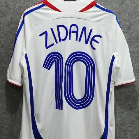2006 France Away White Retro Long Sleeve Soccer Jersey Detail 3