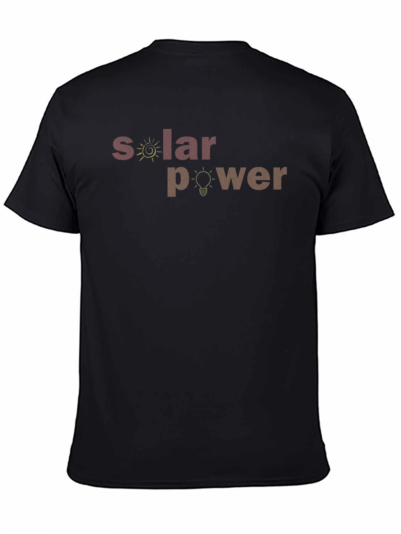 Solar Power Graphic T-Shirt Black Crew Neck