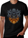 Tiger Ornamental Graphic Black T-Shirt