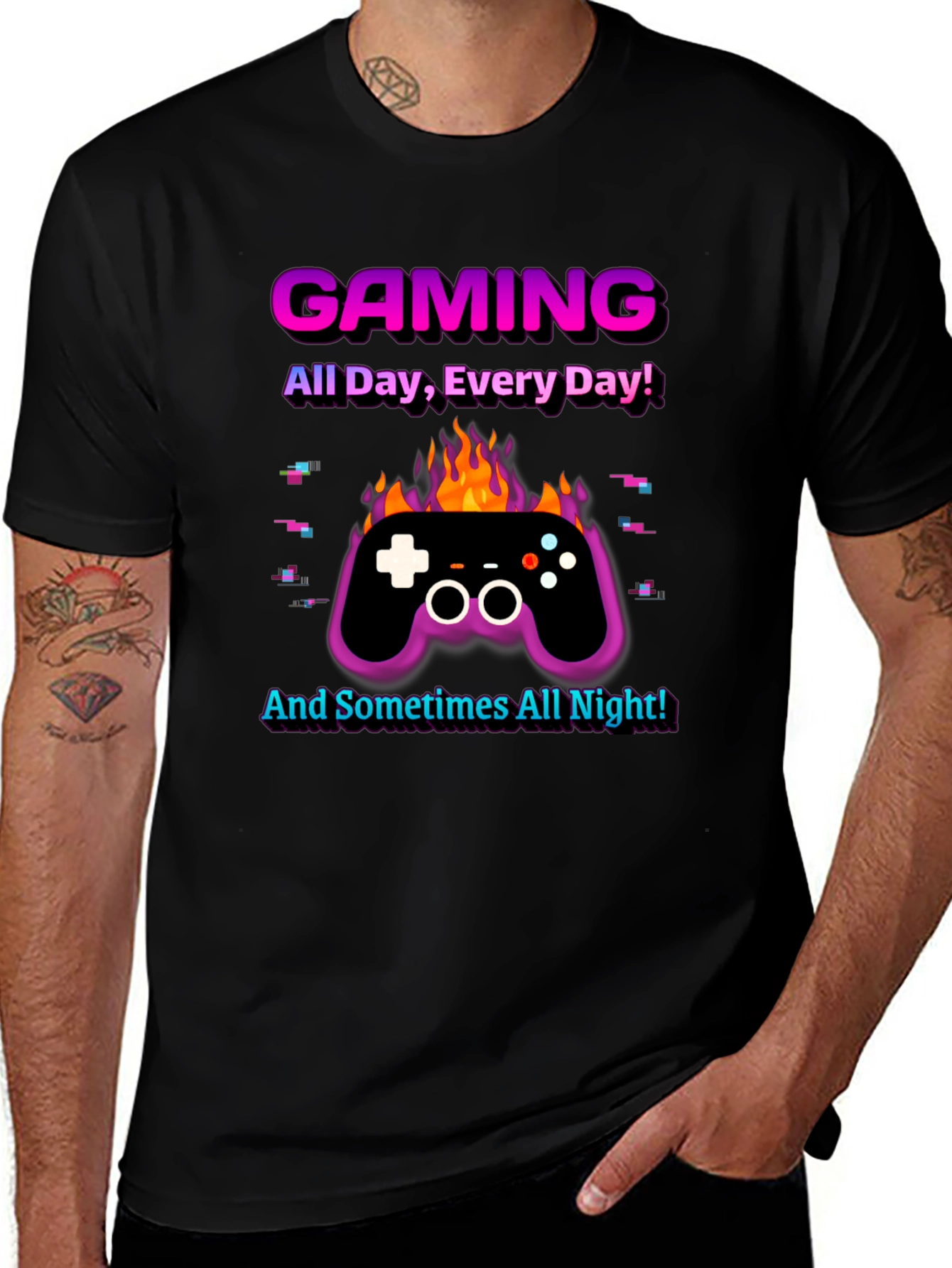 Gaming All Day Every Day Black T-Shirt
