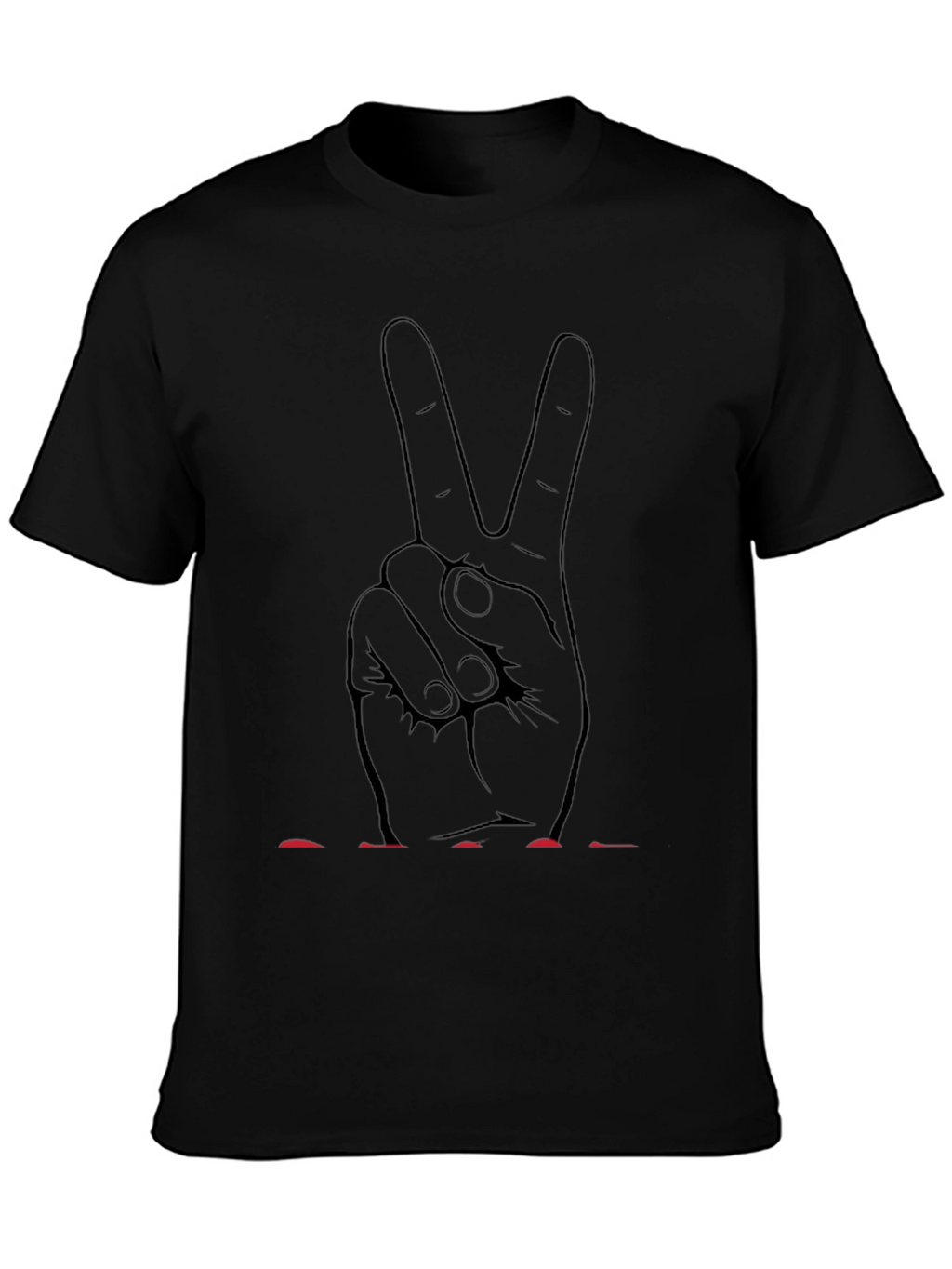 Peace Sign Graphic T-Shirt - Black